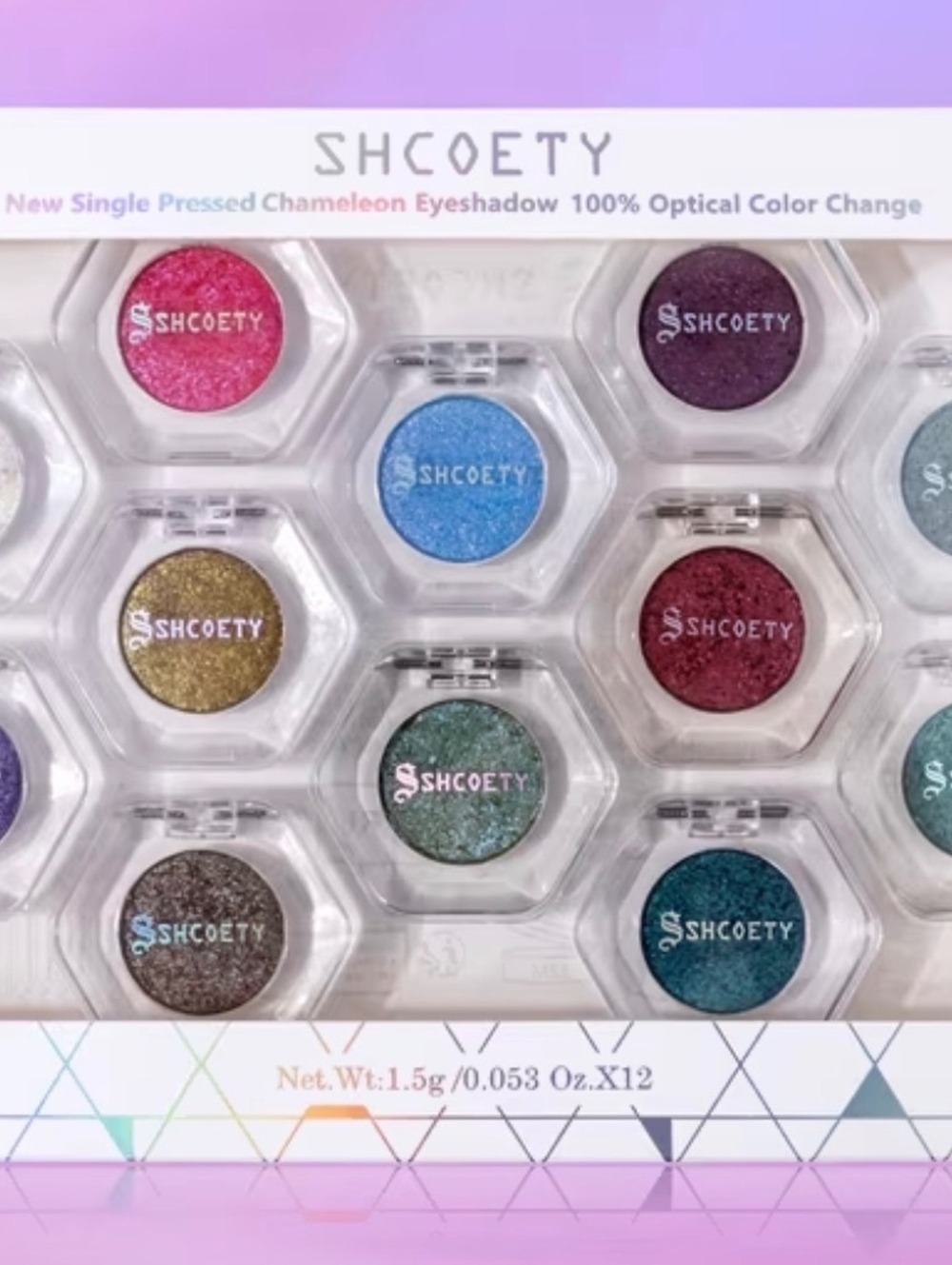 SHCOETY 12 Colors Chameleon Pressed Eyeshadow Palette - Multi-Dimensional Color